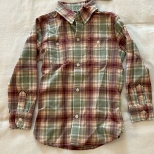 Janie and Jack Plaid Button Down Shirt - Red, Green, White
